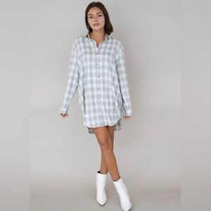 NWT Plaid Button-Up Shirt Dress